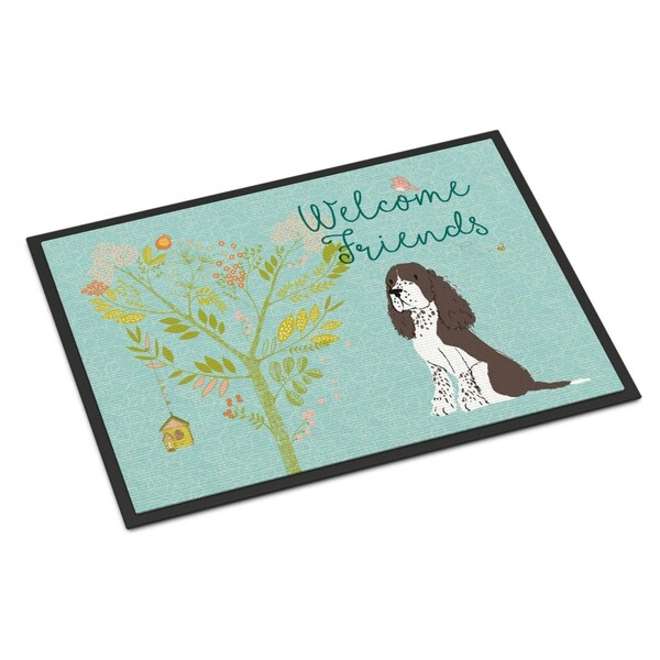 Carolines Treasures Welcome Friends Brown Springer Spaniel Indoor or Outdoor Mat, 18 x 27 in. BB7622MAT - main